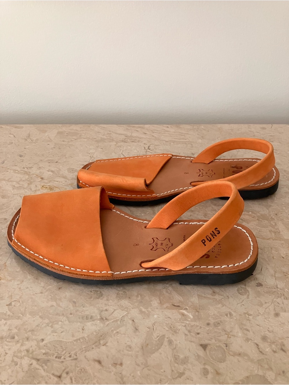 PONS Women's Leather Slingback Sandals in Tan - Picture 2 of 9